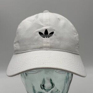 Adidas Strapback White Hat Cap One Size Adjustable Lightweight Embroidered Logo